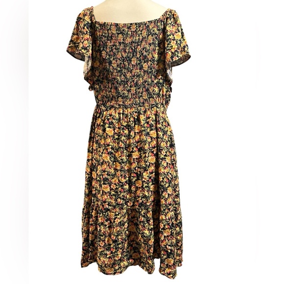 Terra & Sky Yellow and Black Floral Maxi Dress - Picture 4 of 7